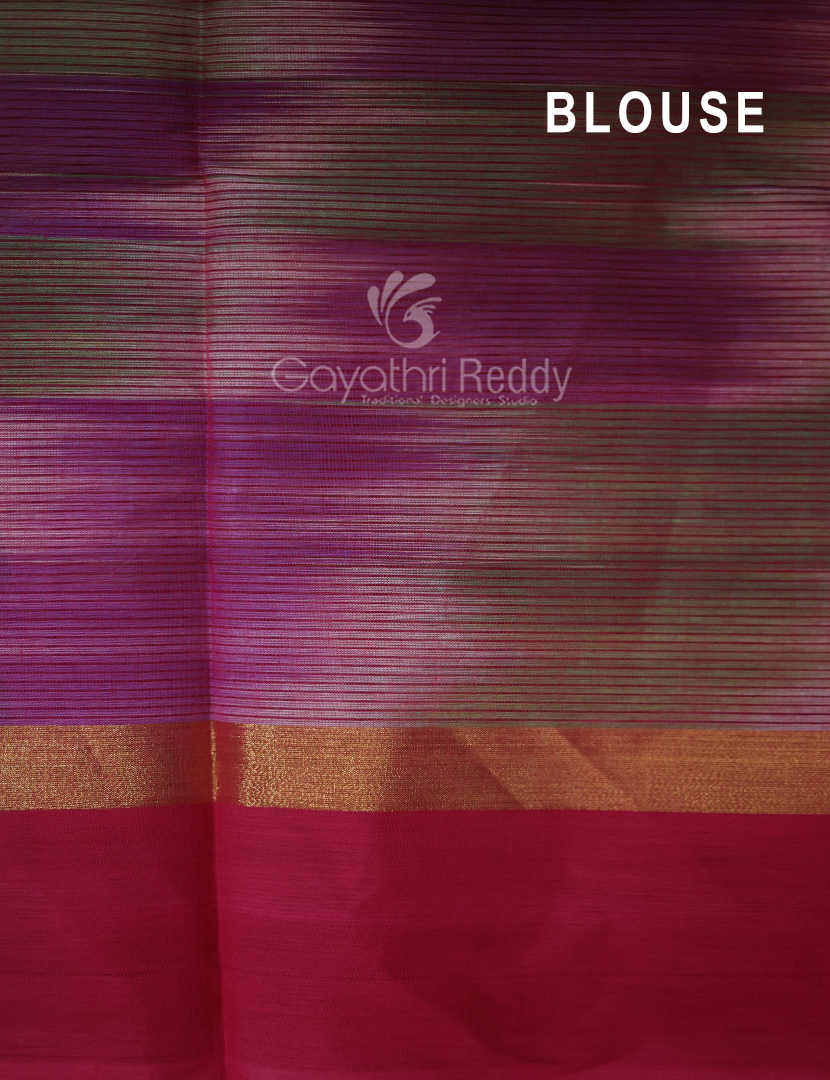 Dual Shades of Sea Green And Maroon Mangalagiri Ikkat Cotton Saree By Gayathri Reddy Designer Studio - Distacart