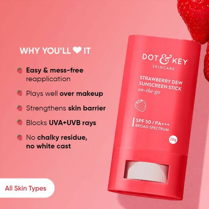 Dot & Key Strawberry Dew SPF 50 Sunscreen Stick - Distacart