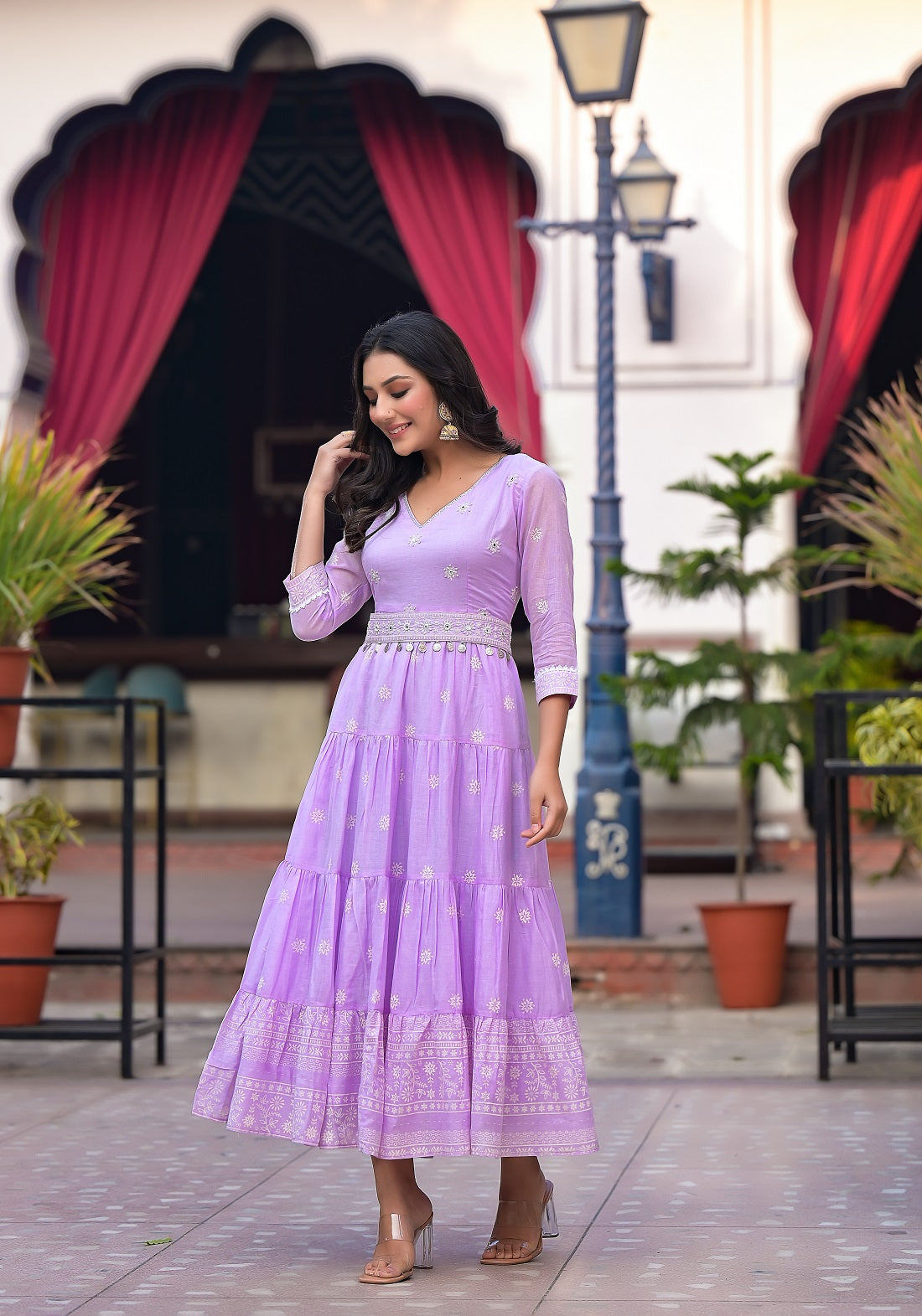 Buy NAIYAA FASHION Women's REYON SLUB Embroidery Kurta Pant Suit Set Purple  Stylish Ethnic Wear Online at Best Prices in India - JioMart.