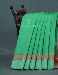 Thumbnail for Dual Shades of Aqua Green Pure Mangalgiri Cotton By Gayathri Reddy Designer Studio - Distacart