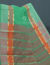 Thumbnail for Dual Shades of Aqua Green Pure Mangalgiri Cotton By Gayathri Reddy Designer Studio - Distacart