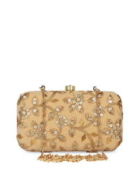 Thumbnail for Anekaant Beige Embroidered Clutch - Distacart
