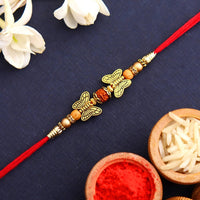 Thumbnail for Ethnic Butterfly Rudraksha Rakhi & Cashew Jar