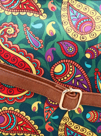 Thumbnail for Sabhyata Paisley - Satin Handbag With Detachable Sling 2 - Distacart