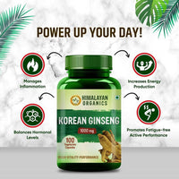 Thumbnail for Himalayan Korean Ginseng 1000 mg, Vigor-Vitality-Performance: 100 Vegetarian Capsules