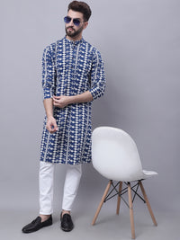 Thumbnail for Even Apparels Blue Pure Cotton Kurta With Band Collar - Distacart