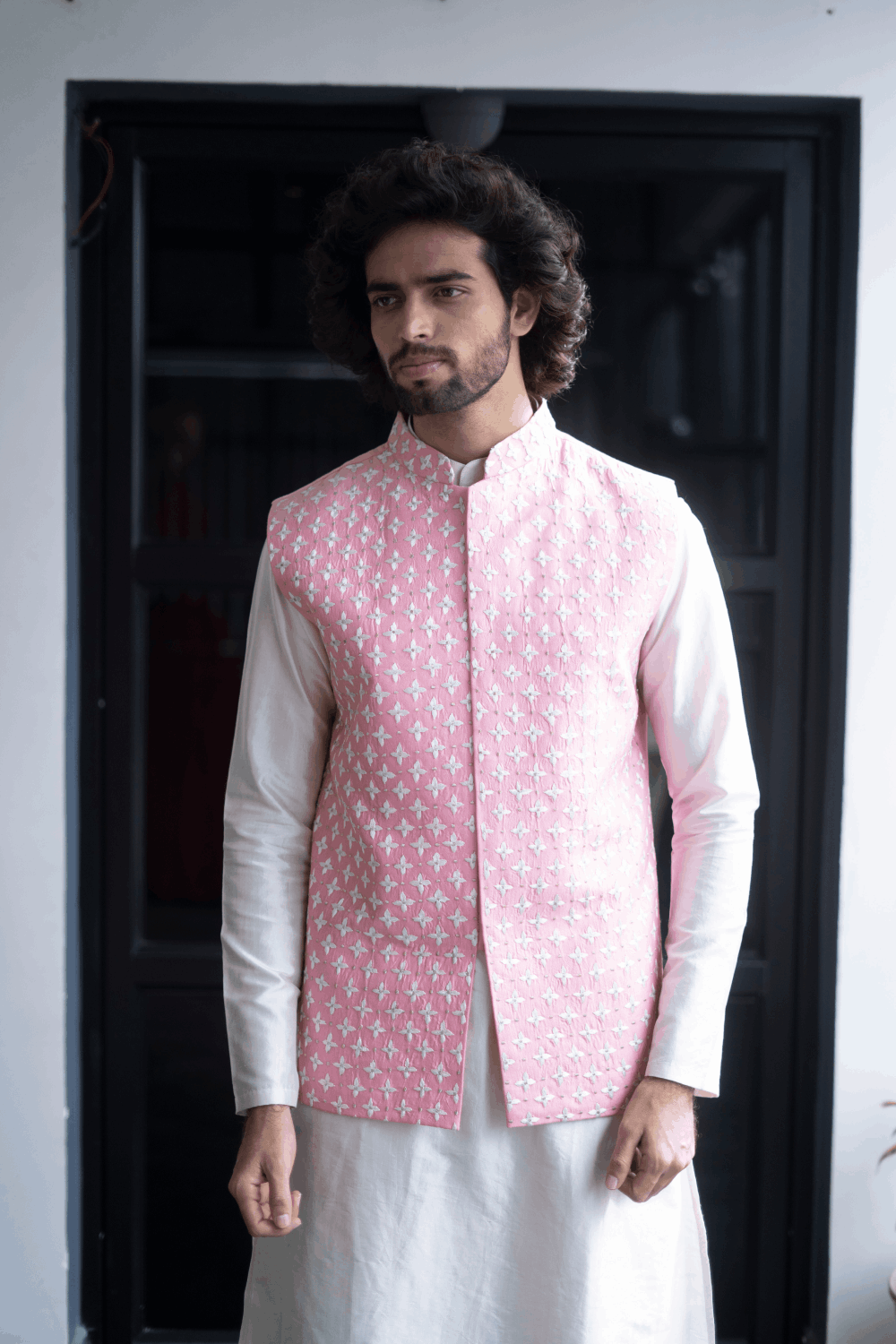 Buy online Pink Printed Nehru Jacket from Jackets for Men by Hangup for  ₹1299 at 68% off | 2024 Limeroad.com