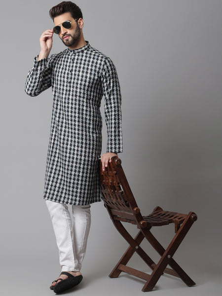 Even Apparels Multi Pure Cotton Kurta With Band Collar - Distacart