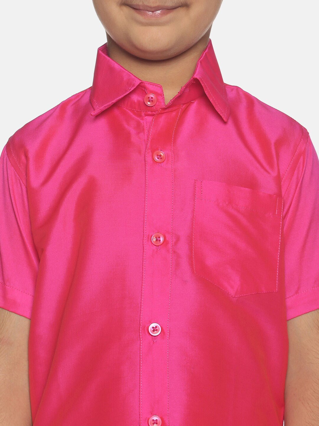 Sethukrishna Pink & White Shirt with Veshti Set For Boys - Distacart