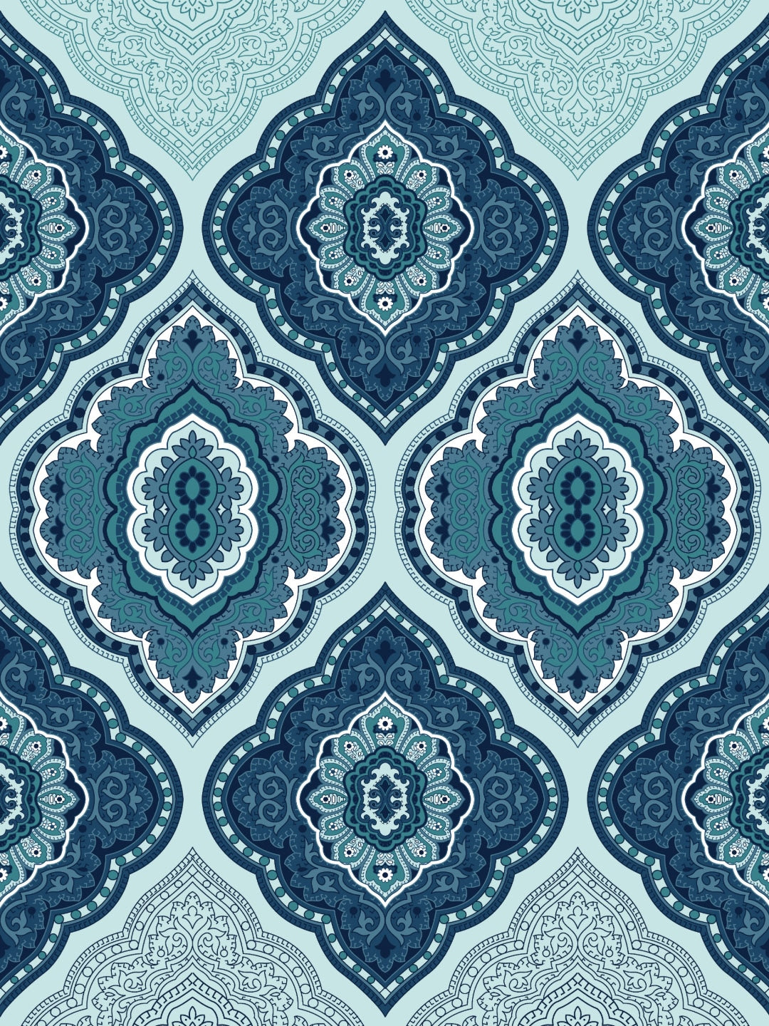 Dreamscape Blue & Turquoise Blue 140 TC Pure Cotton Bedsheet with Pillow Covers - Distacart