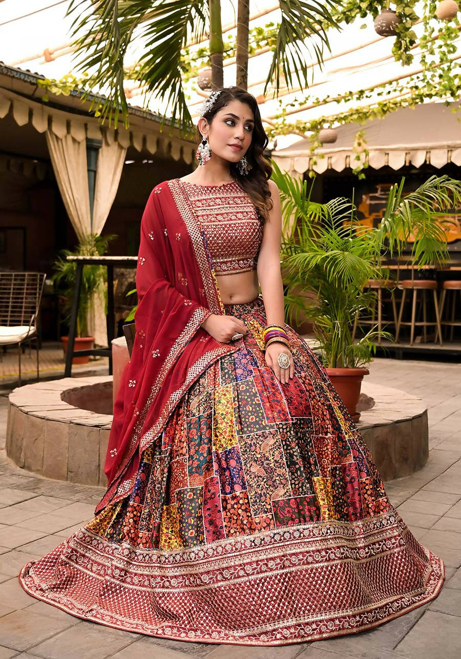 These Brides Are Proof That Red Monotone Lehengas Are Timeless! | WedMeGood