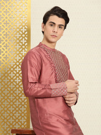 Thumbnail for House of Pataudi Men Yoke Design Angrakha Jashn Kurta - Distacart