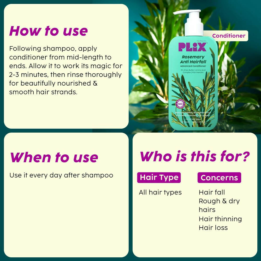 PLIX The Plant Fix Rosemary Anti-Hair Fall Advanced Conditioner - Distacart