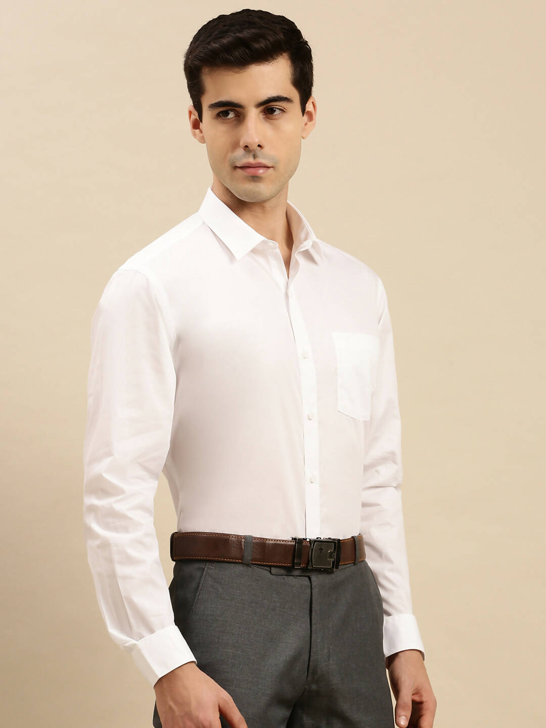 Ramraj Cotton Mens Full Sleeve White Shirt Plus Size - Cool Cotton - Distacart