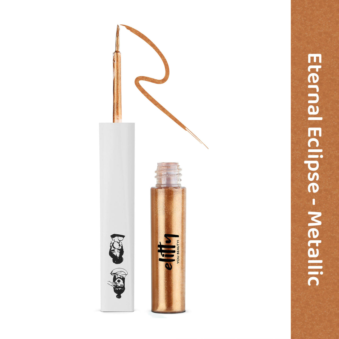 Elitty Rust Pop Color Metallic Finish Liquid Eyeliner - Eternal Eclipse (Rust) - Distacart