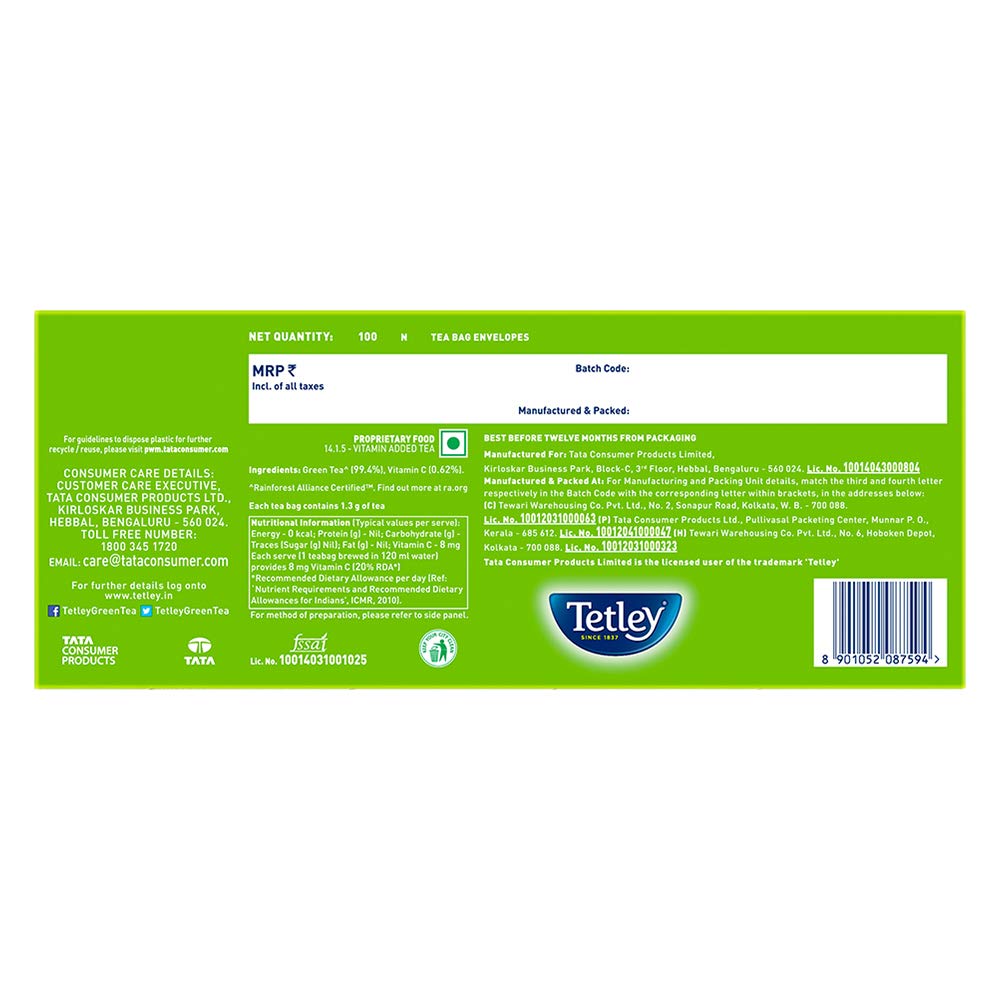 Tetley Green Tea Regular 