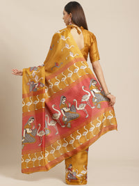 Thumbnail for Saree Mall Brown & White Printed Saree - Distacart