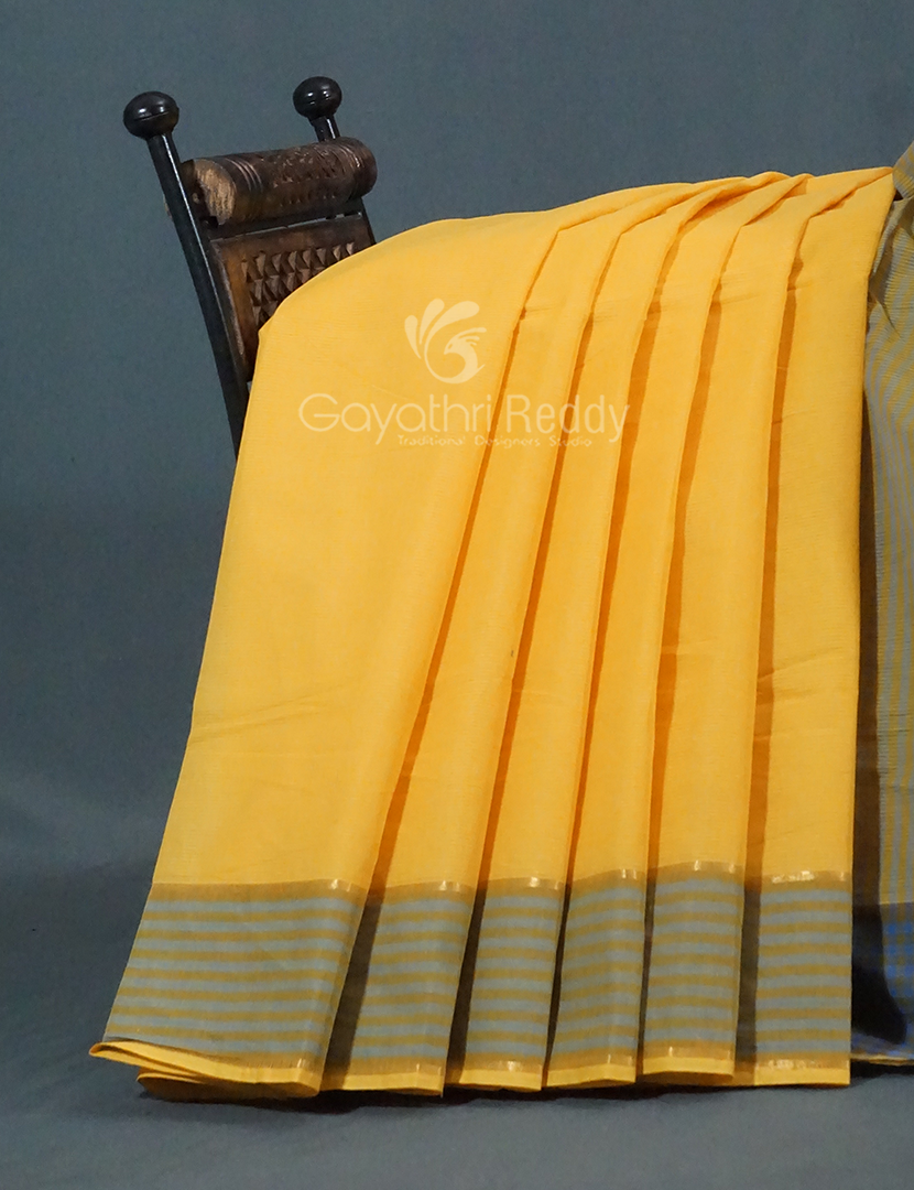 Dual Shades of Yellow Pure Mangalgiri Cotton By Gayathri Reddy Designer Studio - Distacart