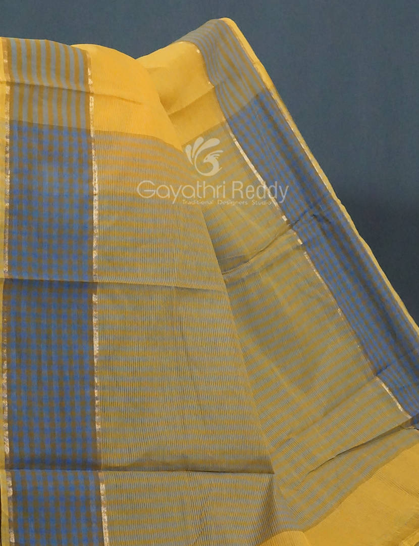 Dual Shades of Yellow Pure Mangalgiri Cotton By Gayathri Reddy Designer Studio - Distacart