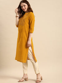 Thumbnail for All About You Women Yellow Bandhani Yoke Design Pure Cotton Kurta - Distacart