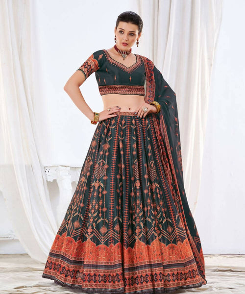 Wedding Designer Black Chinon Lehengha Choli - Anbazaar - Distacart