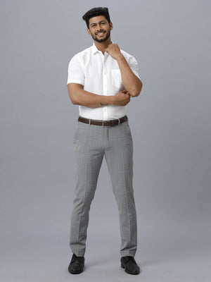 Mens Cotton Formal Shirt Full Sleeves Half White T3 CV6