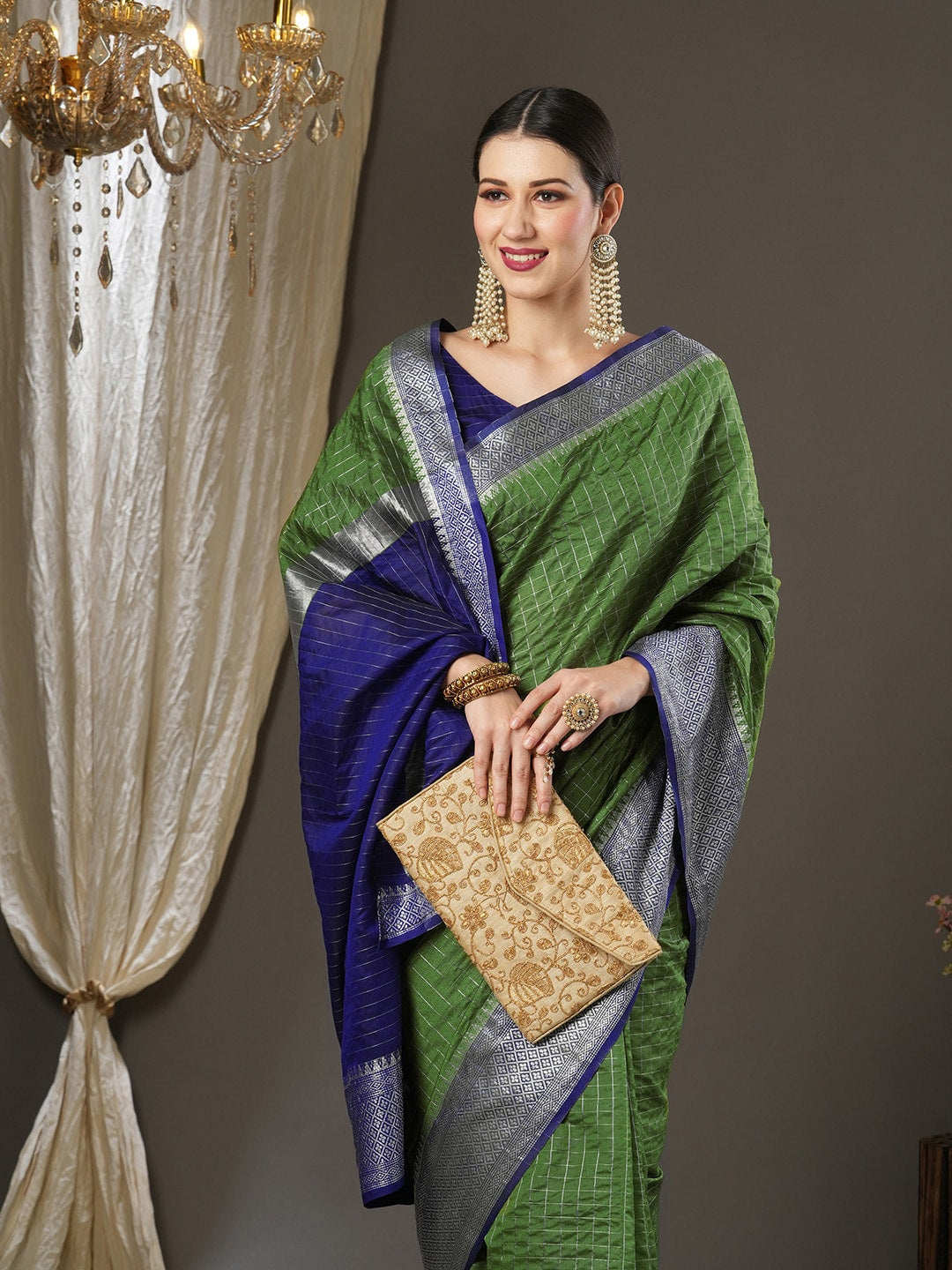 Checks Sarees for Women : Buy Checked Printed Sarees Online