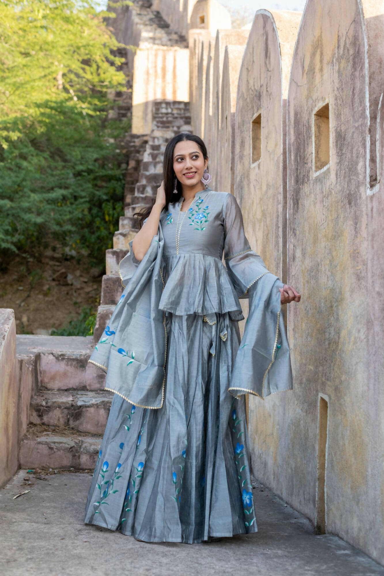 Indian Blue Handpainted Lehenga Choli for Women Designer Trendy Hand  Painted Lehenga S Skirts Free Shipping - Etsy