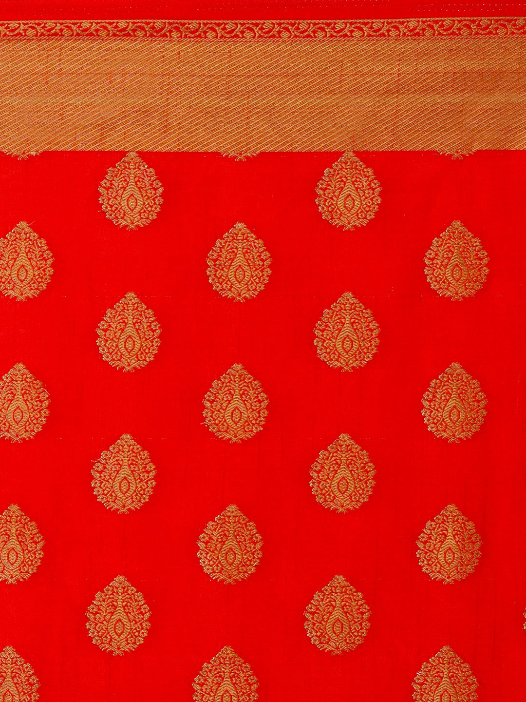 Saree Mall Red Silk Blend Woven Design Kanjeevaram Saree - Distacart