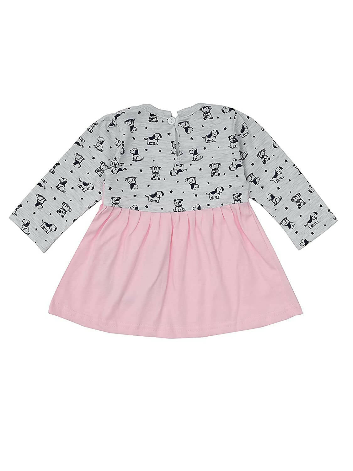 NammaBaby Baby Girl's A-Line Mini Frock Dress - Pink Grey - Distacart