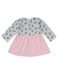 Thumbnail for NammaBaby Baby Girl's A-Line Mini Frock Dress - Pink Grey - Distacart