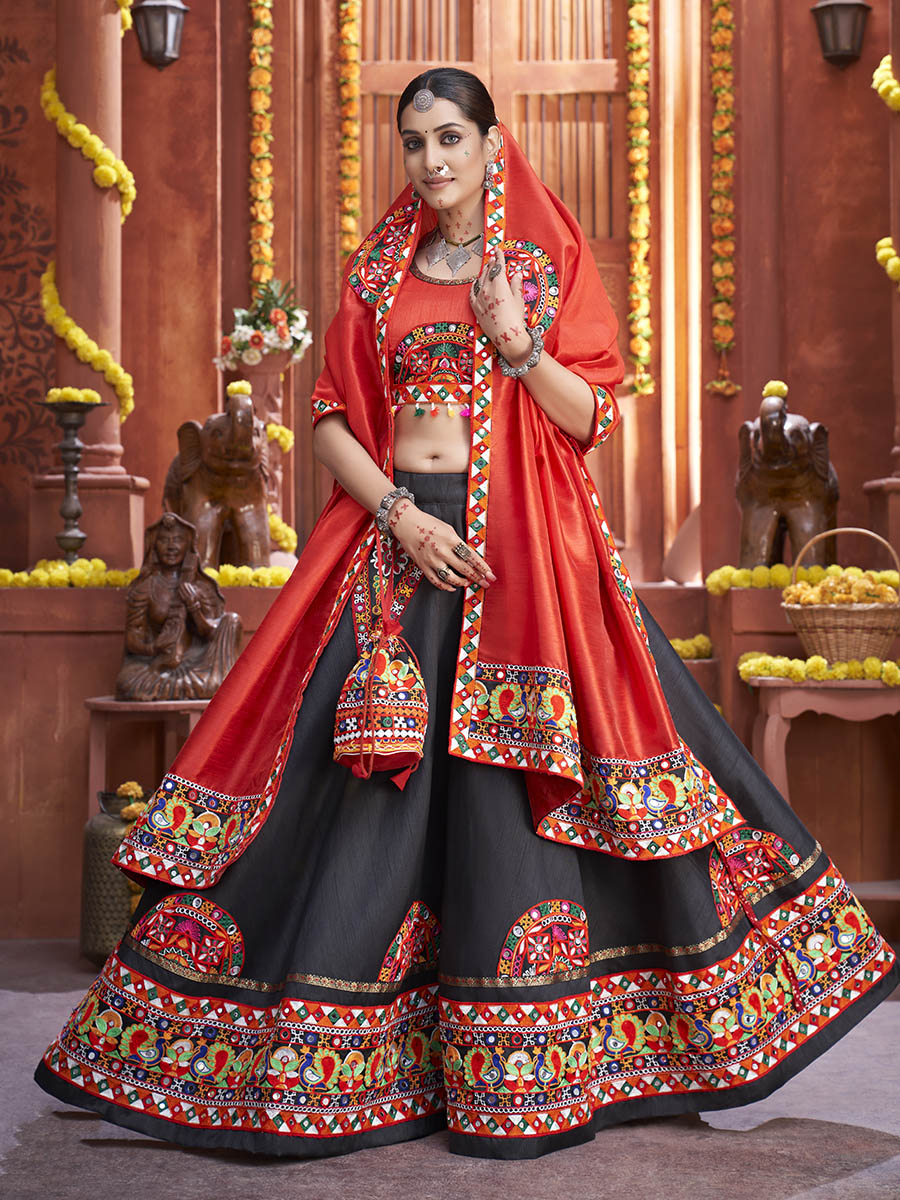 Buy Carbon Designer Ethnic Wear Rajasthani Style Lehenga Choli | Designer Lehenga  Choli