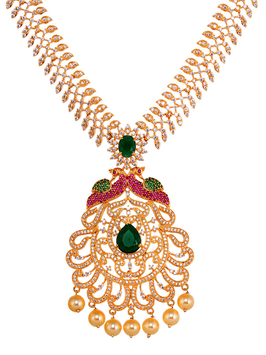 Saraf RS Jewellery Women Gold and Green Gold-Plated Jewellery Set - Distacart