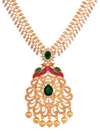 Thumbnail for Saraf RS Jewellery Women Gold and Green Gold-Plated Jewellery Set - Distacart