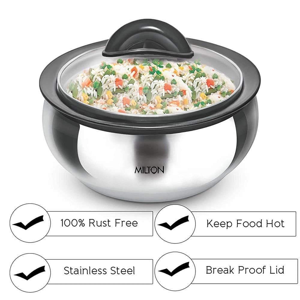 3 Color variants Plastic & Stainless Steel Milton Thermoware Casserole Set,  For Home at Rs 650/piece in Delhi