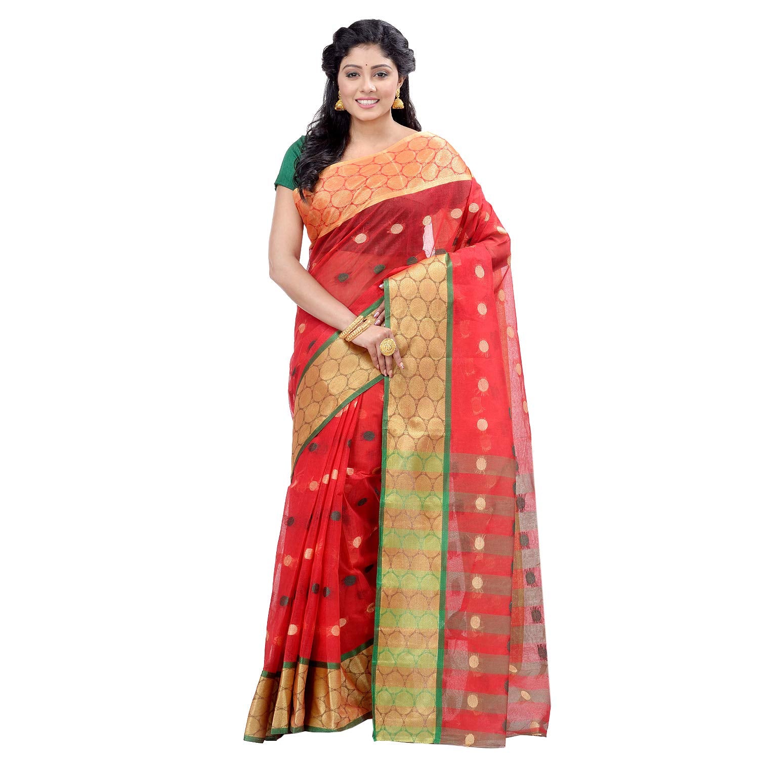 Buy Ricotta Color Handwoven Bengal Handloom Cotton Tant Saree (without  Blouse) - MC250177 | www.maanacreation.com