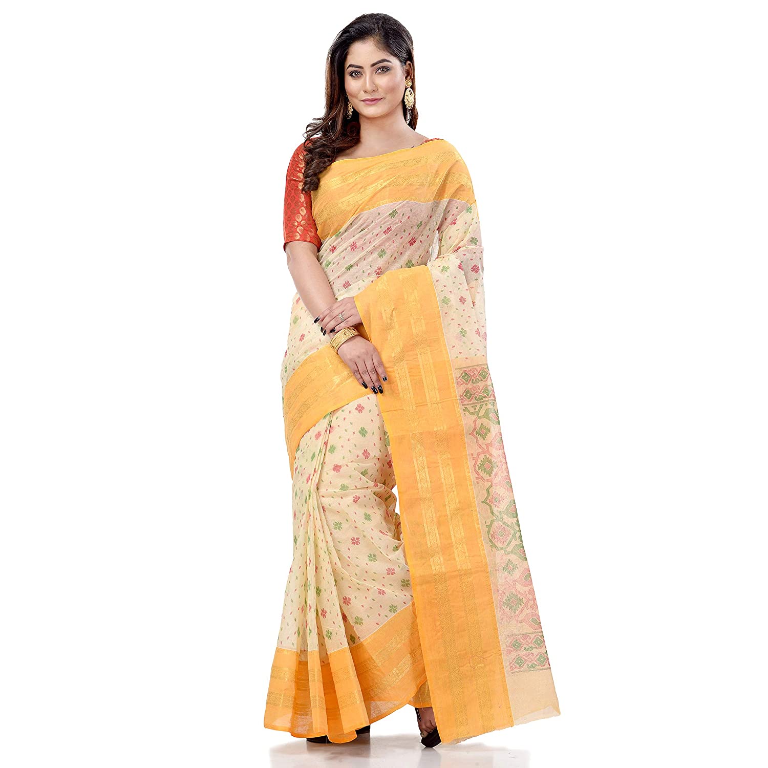 Pink handloom tangail tant cotton bengal saree – GoCoop