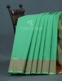 Thumbnail for Multi Shades of Rama Green Pure Mangalgiri Cotton By Gayathri Reddy Designer Studio - Distacart