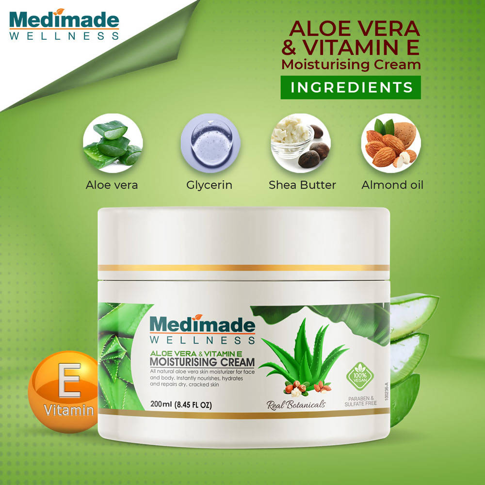 Medimade Wellness Aloe Vera & Vitamin E Moisturising Cream - Distacart