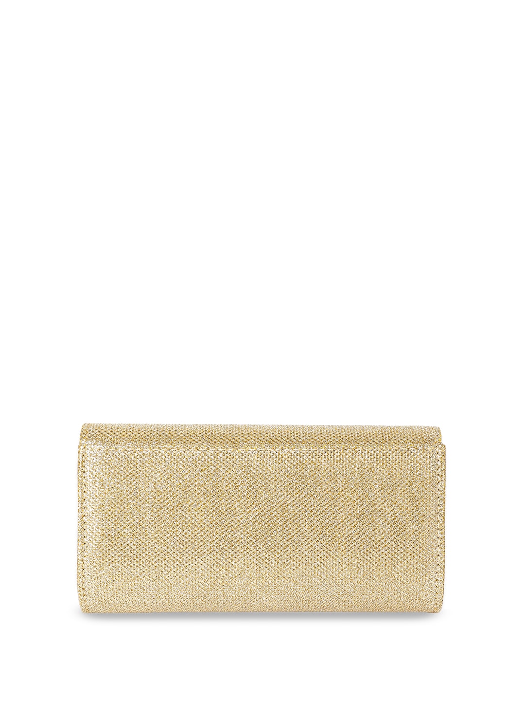 Rubans Textured Shimmery Foldover Clutch With Shoulder Strap - Distacart