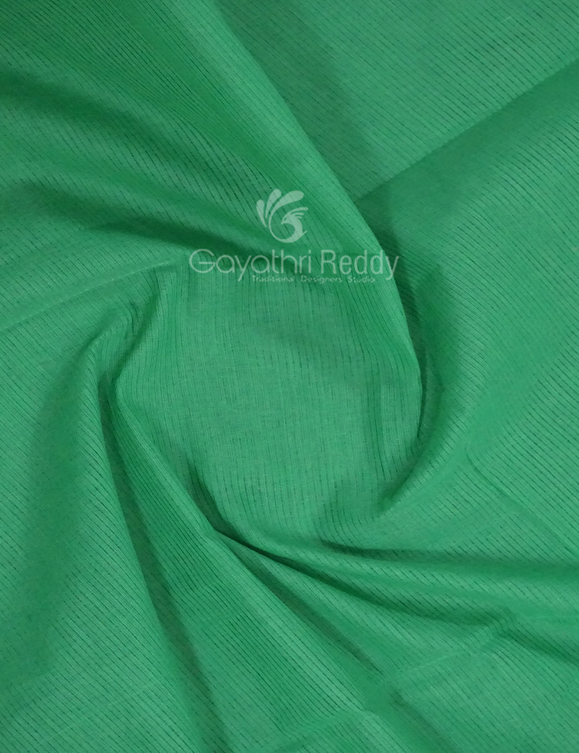 Multi Shades of Rama Green Pure Mangalgiri Cotton By Gayathri Reddy Designer Studio - Distacart