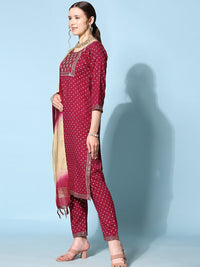 Thumbnail for NOZ2TOZ Women's Floral Printed Sequinned Kurta With Trousers & Dupatta - Distacart