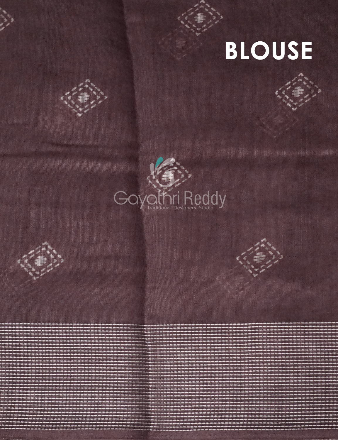 Mauve Brown Coloured Diamond Print Semi Chanderi Saree By Gayathri Reddy Designer Studio - Distacart