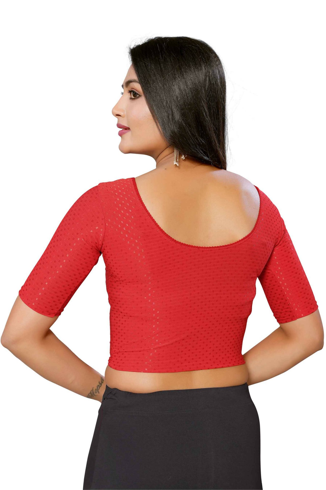 Malishka Women's Red Colour Lycra Readymade Blouse - Distacart