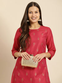 Thumbnail for All About You Women Red Ethnic Motifs Kurta with Trousers - Distacart