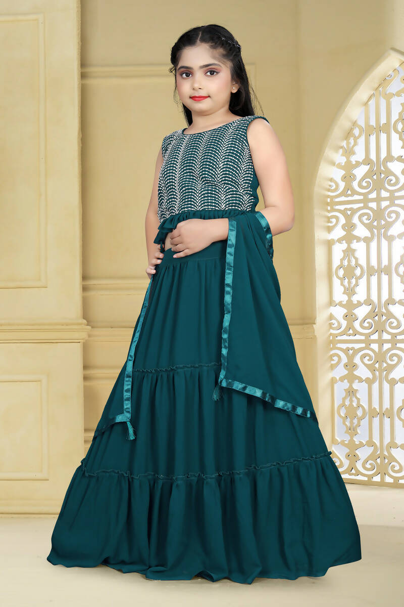 Rani Pink Digital Print, Zari and Sequins work Sharara Suit Set for Gi –  Seasons Chennai