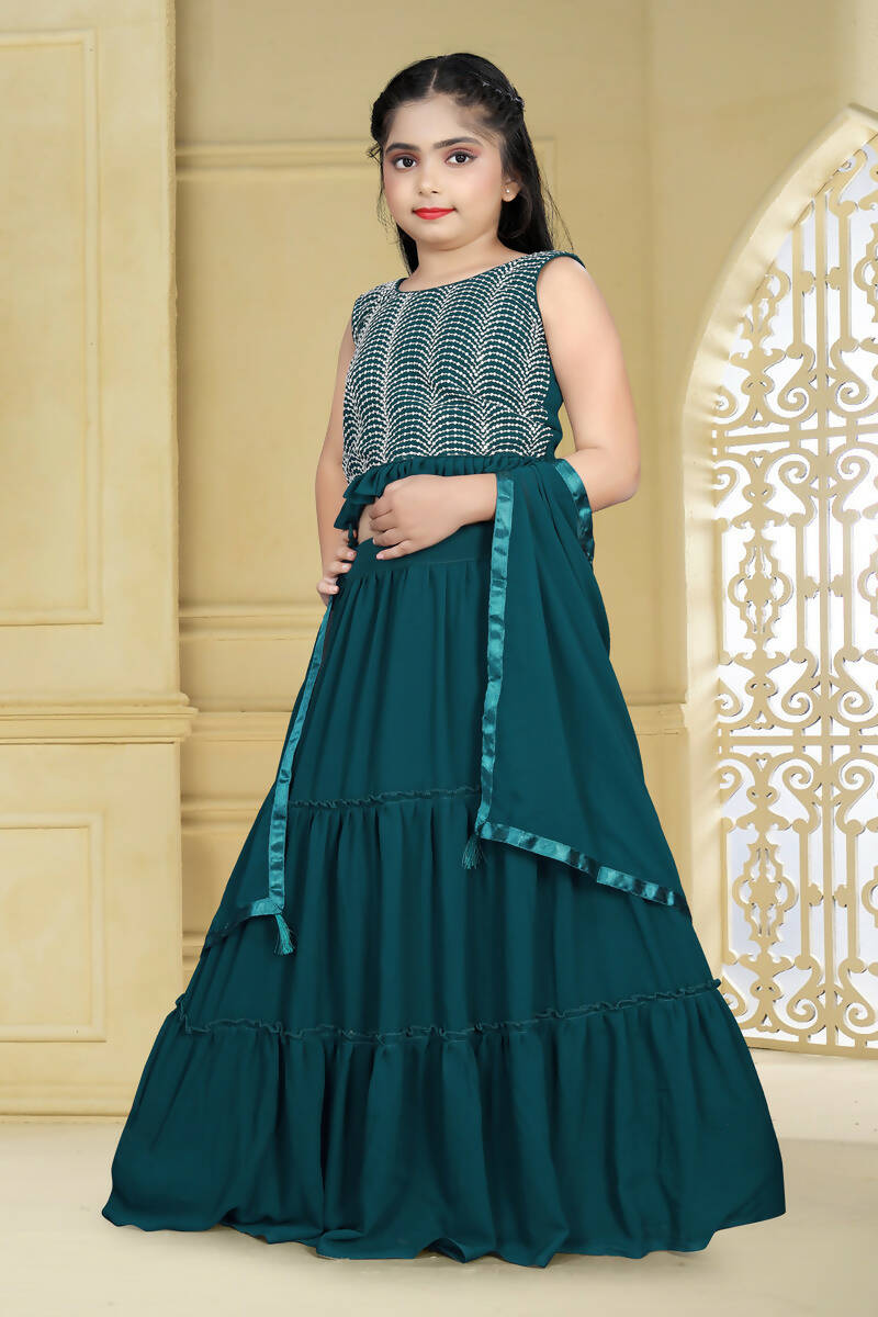 Wedding Designer Rama Georgette Kidswear Lehenga - Aaradhna - Distacart