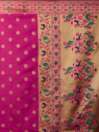 Thumbnail for Mitera Pink Silk Blend Woven Design Banarasi Saree - Distacart