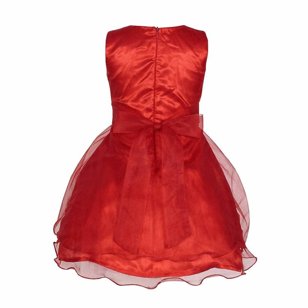 Buy Asmaani Baby Girl s Red Color Satin Knee Length Frock AS