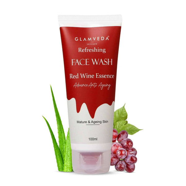 Glamveda Red Wine Advance Anti Ageing Face Wash - Distacart